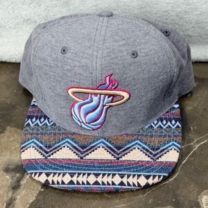 Mitchell & Ness NBA Miami Heat Gray Snapback Hat with Southwest Brim
